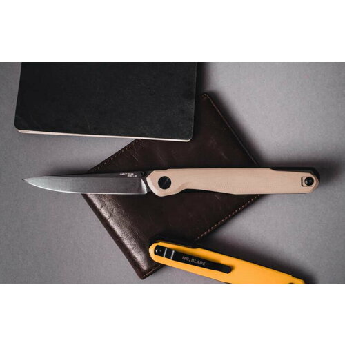 фото Нож astris gen.2, d2, black stonewash, g10 tan, mr.blade