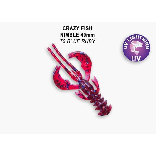 Силиконовые приманки Crazy Fish Nimble 1.6 49-40-73-6 hissey jane ruby blue