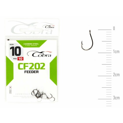 крючки cobra feeder master сер cf202 разм 010 10шт Крючки Cobra FEEDER сер. CF202 разм. 010 10шт.