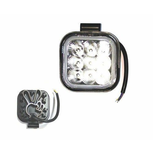 фото Фонарь светодиодный 9led 27w mini s со светодиодным ободком квадратный (9-60v) 96*96*50mm torino