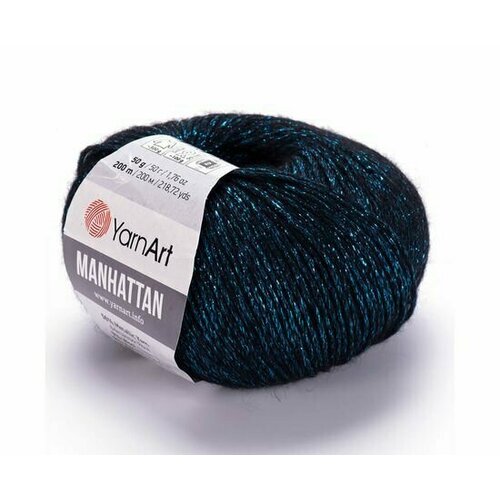 Пряжа YarnArt Manhattan Ярнарт Манхеттен Фантазийная, люрекс, 1 шт 908 морская волна, 50 г, 200 м, смесовая