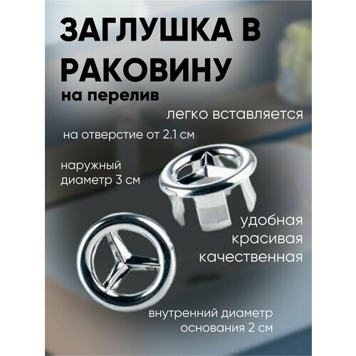 Заглушка в раковину перелив/ заглушка на перелив/ заглушка в раковину, круглая с перегородками