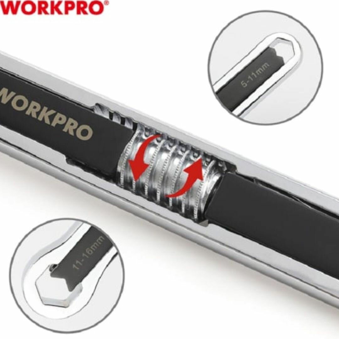 Ключ гаечный универс 5x11,11-16мм,9/32"-5/8"метрич, дюйм WORKPRO