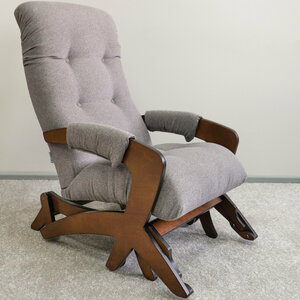 Кресло-качалка с подножкой, мятниковый механизм для дома и дачи Glider Твист в ткани, цвет черый