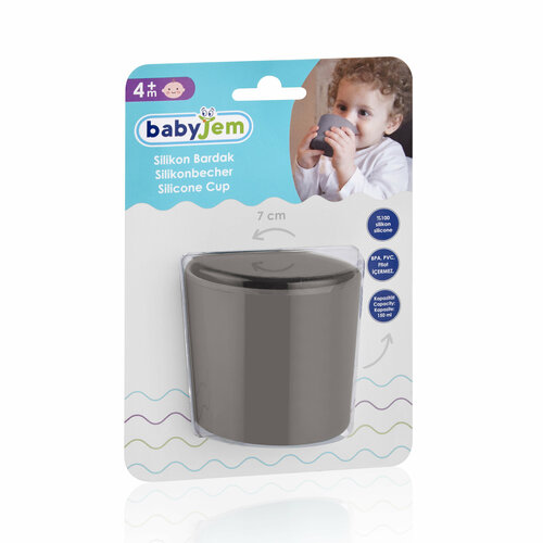 Силиконовый стакан для детей BabyJem Grey 714