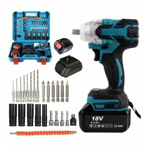 Аккумуляторный ударный гайковерт YIZHIHANG 520 Нм с 2 аккумуляторами по 3000 мАч 25 аксессуаров в кейсе 789900₽