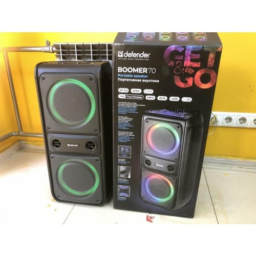 Портативная колонка Defender Boomer 70 60Вт черный 1966900₽