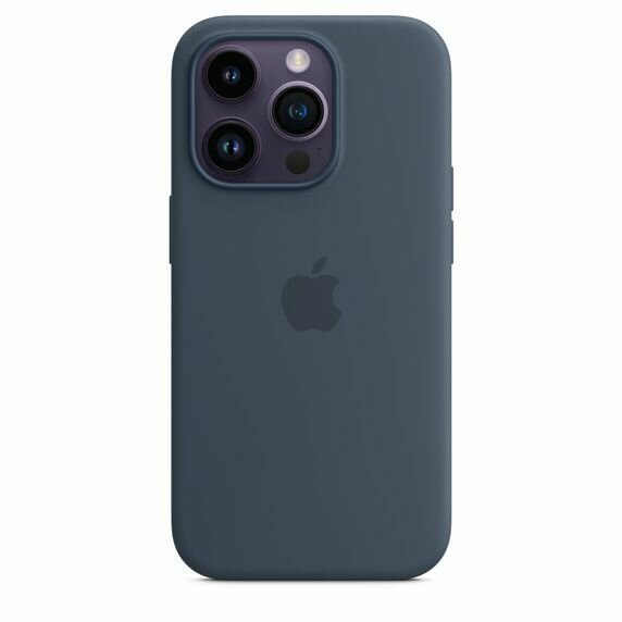 Чехол Apple iPhone 14 Pro Silicone Case with MagSafe синий шторм (Storm Blue) - фотография № 3