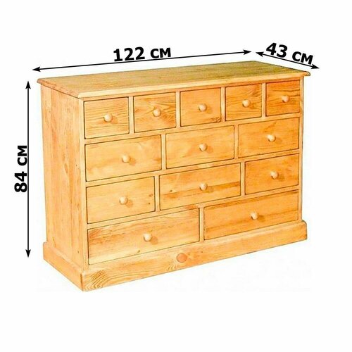Комод деревянный 13 ящиков COM 13 122х43х84 см