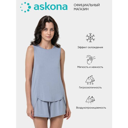 фото Майка аскона stay cool, размер 52, голубой