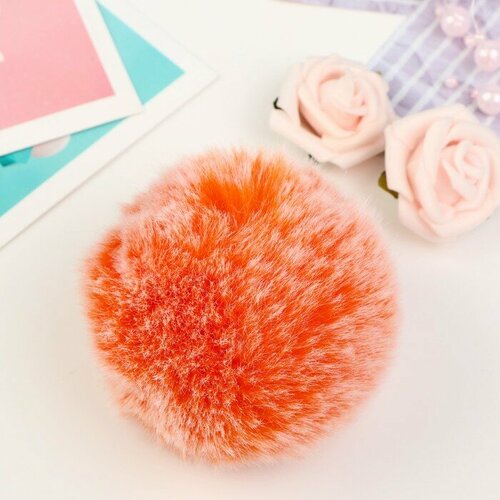 Помпон искусственный мех Рыжий с белыми кончиками d9 см 12шт 639₽