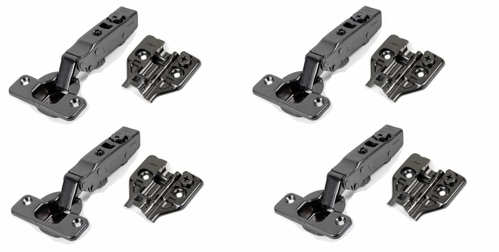 фото Петля без пружины, 105 град, накладная черный никель