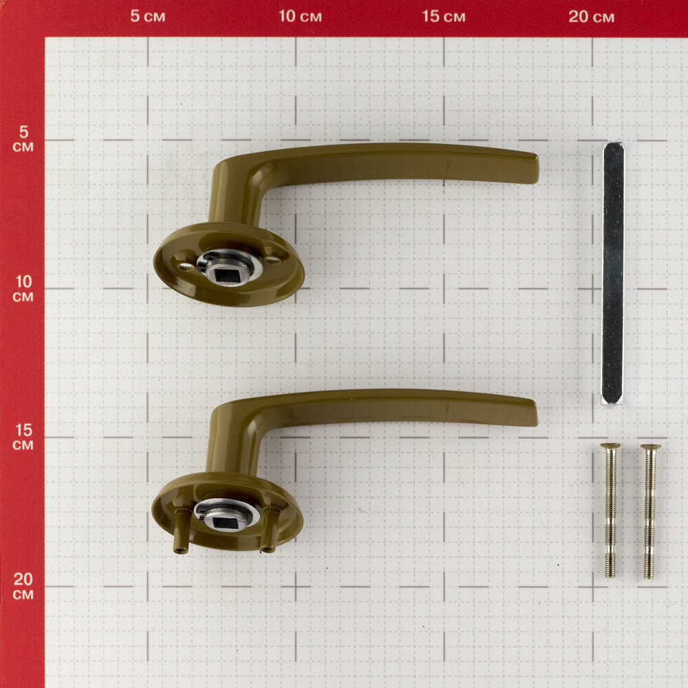 фото Ручка дверная (680207) круглая розетка фисташка