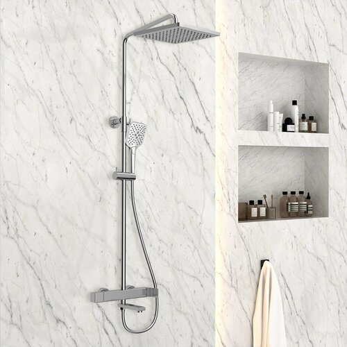фото Душевая стойка vincea cube vsfs-1c1ch с изливом, хром