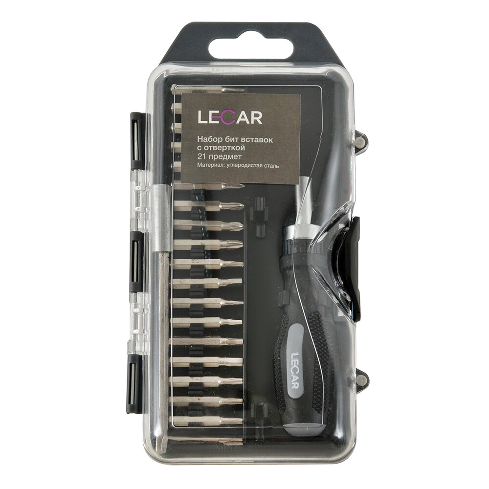 фото Набор бит LECAR с трещоткой 21 предмет LECAR000011914