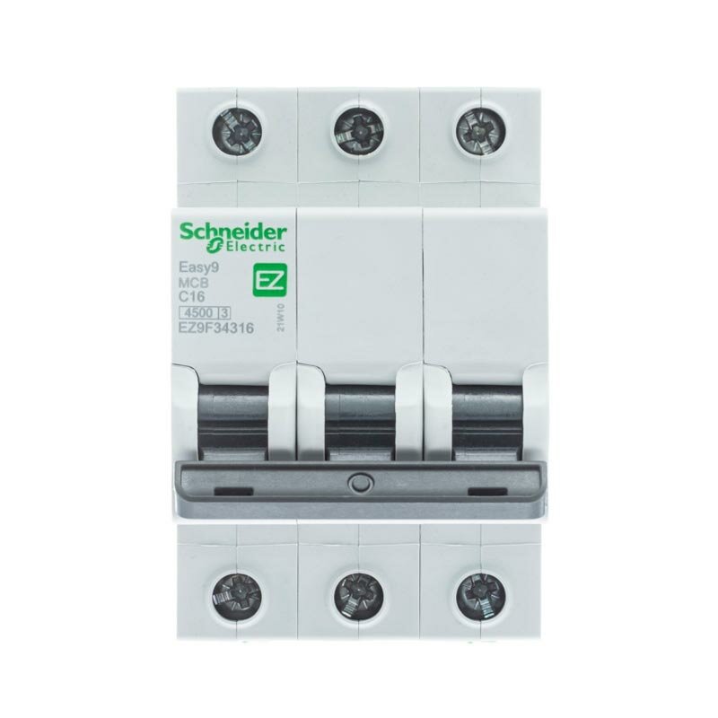 Автоматический выключатель SCHNEIDER ELECTRIC Easy 9 3P 16 A C 4.5 кА