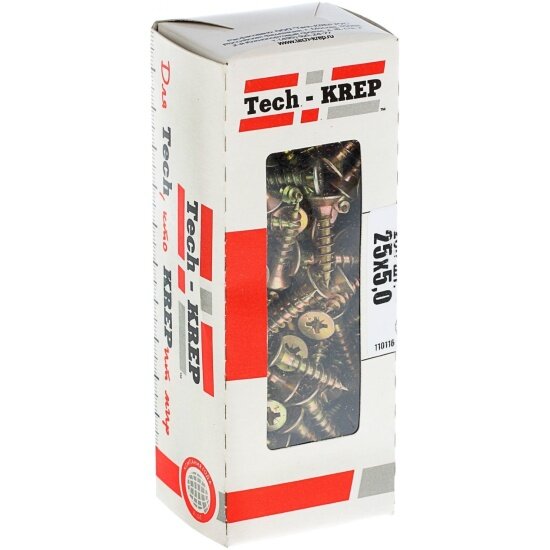 Саморезы универсальные Tech-krep 25х5,0 мм (200 шт) желтые - коробка с ок.