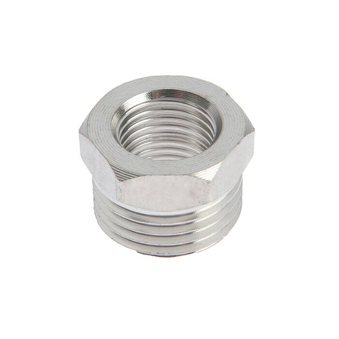 фото Футорка ZEIN, 1/4" х 1/2", внутренняя/наружная резьба, нержавеющая сталь(100 шт.)