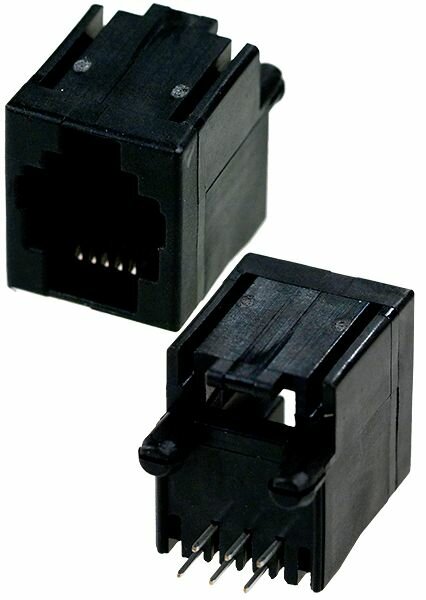 фото RJ25 вертикальная розетка на плату 6 контактов