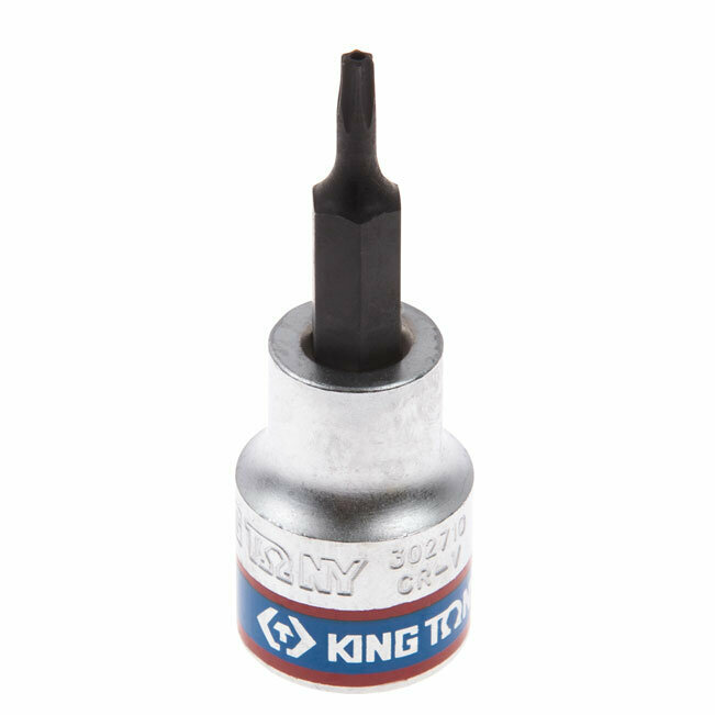 Насадка (бита) торцевая 3/8", TORX, T10, L = 50 мм, с отверстием KING TONY 302710