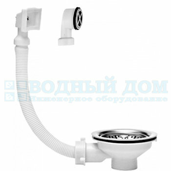 Выпуск для мойки VIRPlast 30987086 1-1/2' с двумя переливами в комплекте