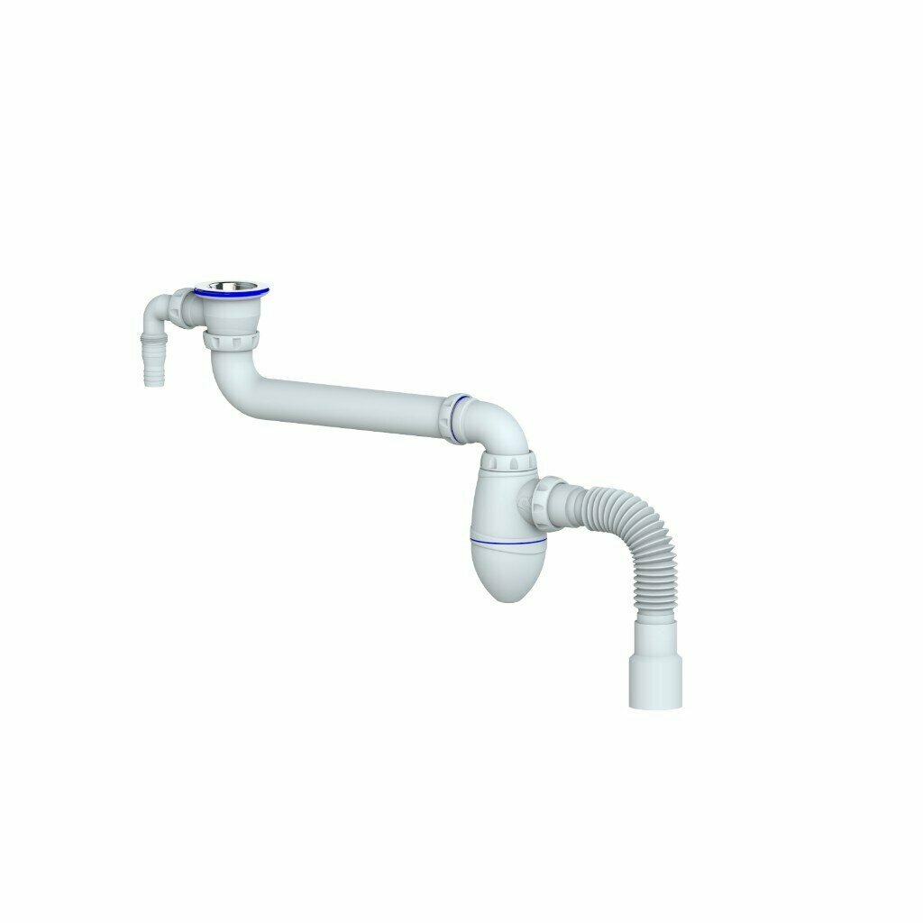 фото Сифон для тюльпана, умывальника, со смещением, Unicorn, АС 10 V