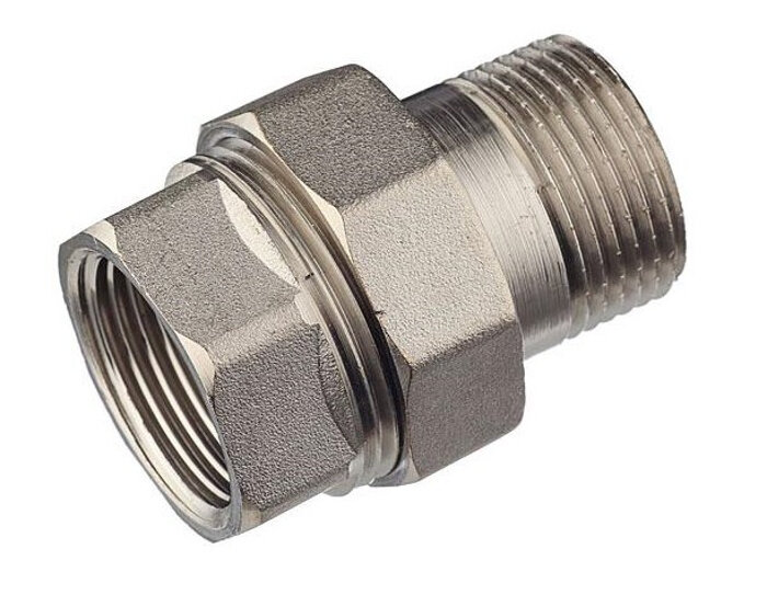 фото ViEiR Муфта американка ВР-НР 3/4" прямая (плоское уплотнение), никель (HJSN44)