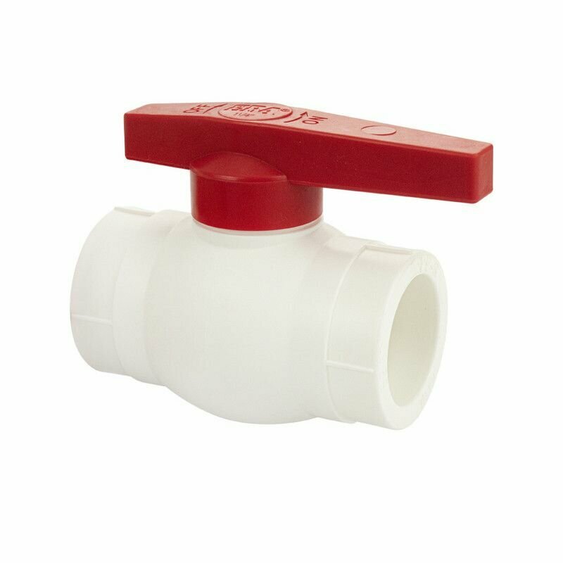 фото MAK - Кран шаровый 40 мм ПП, ручка-бабочка, полипропиленовый, из АБС пластика, под пайку