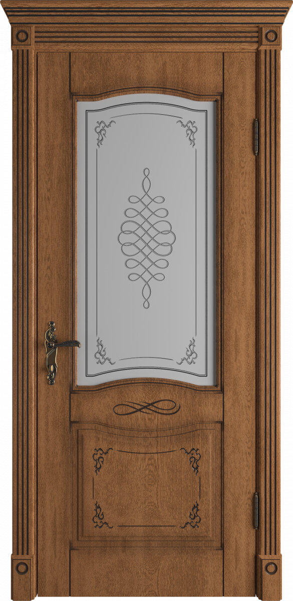 Межкомнатная дверь ВФД Classic Art Vesta со стеклом honey с патиной