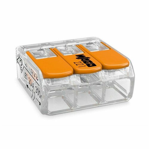 Нет221-413 3 конт, многоразовая, 32A 450V - клеммная колодка WAGO (50), цена за 1 шт.