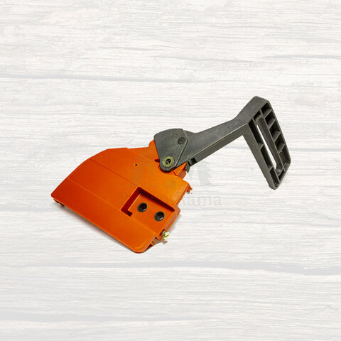 фото Тормоз ручной в сборе для бензопил Husqvarna 137, 142 с натяжителем цепи