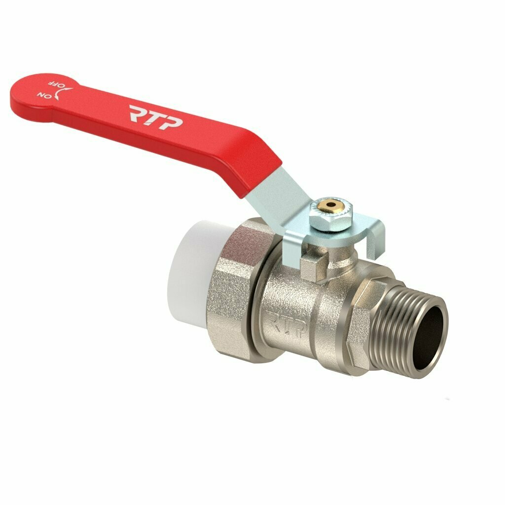 фото Кран шаровой полипропилен, латунь, d25х3/4, наружная резьба, РосТурПласт