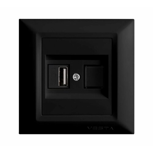 Розетка Vesta-Electric Roma USB Чёрный