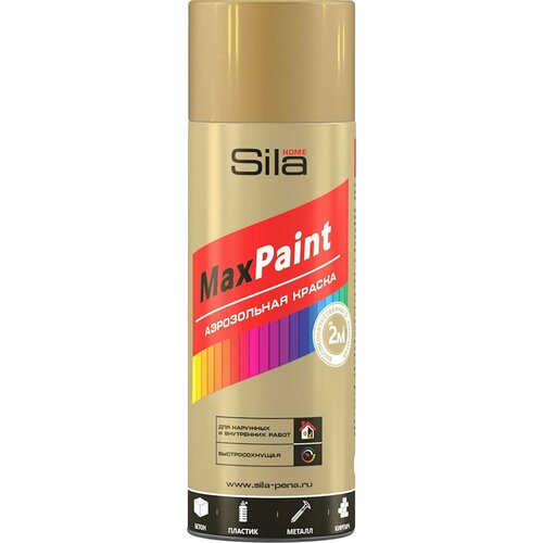 Краска универсальная SILA Home MaxPaint золотой металлик 0,52 л