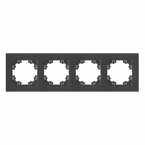 рамка четырехместная горизонтальная universal серия бриллиант белая еврослот 1 10 200 7502 UNIVersal Афина рамка горизонт./вертикал. СУ 4 мест. графит A0046-Gr (арт. 854886)