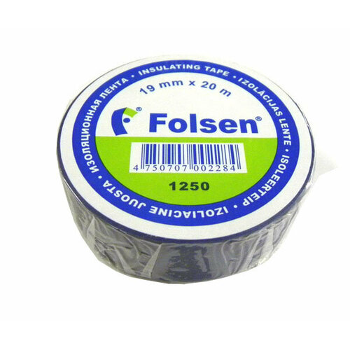 Изолента 19мм x20м синяя (Folsen) 012502