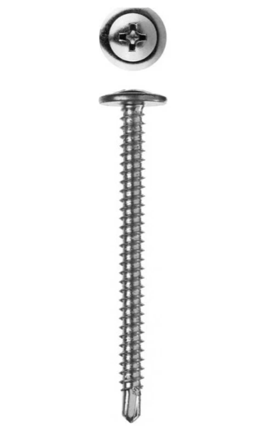 фото Саморезы с прессшайбой 4,2х76 мм, со сверлом, оцинкованные (1кг)