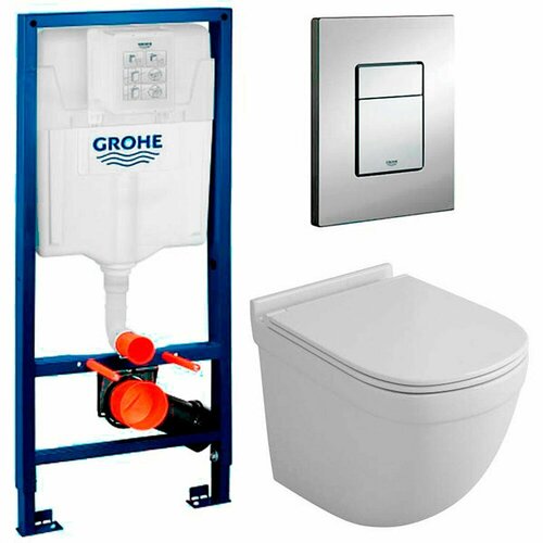 Инсталляция Grohe Rapid SL 38772001 + унитаз OWL Eld Cirkel-H OWLT190101 безободковый с сиденьем инсталляция alcaplast am101 1120 sadromodul унитаз owl eld cirkel h owlt190101