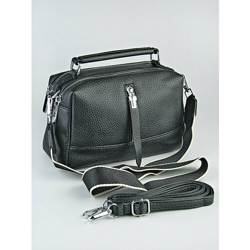 фото Сумка кросс-боди , фактура зернистая, черный adafman