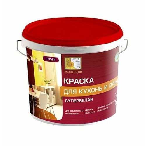 Краска для кухонь и ванн Коллекция водно-дисперсионная, супербелая 7 кг