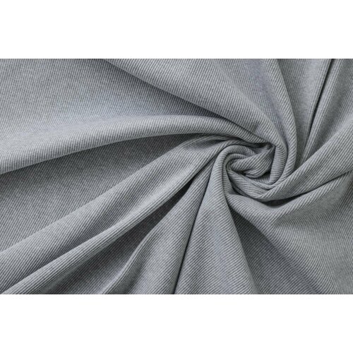 Ткань меланжевый трикотаж лапша светло-серого цвета (кашкорсе) ткань трикотаж серого цвета с блестками 322 см avira