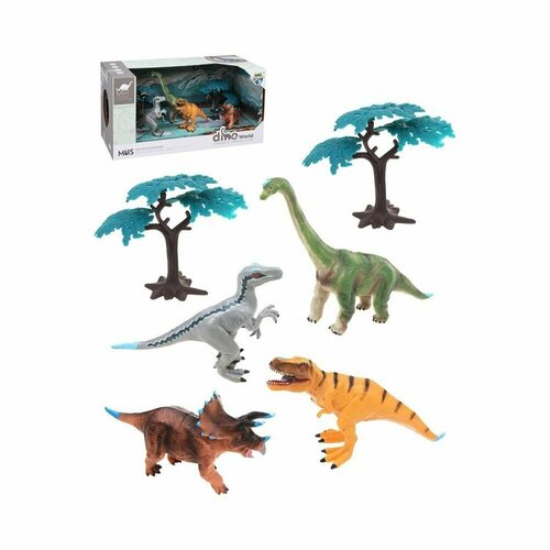 фото Набор фигурок наша игрушка "динозавры", 6 предметов, в коробке (201055350)