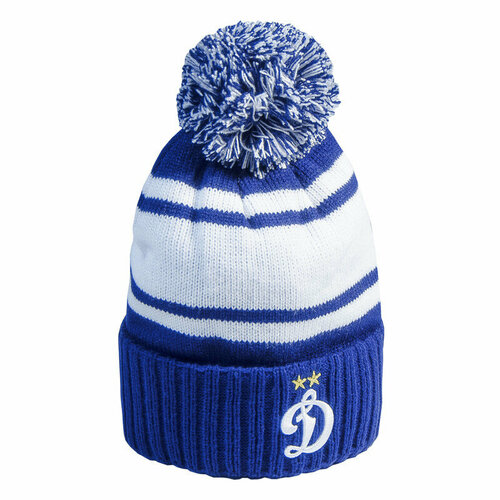 Шапка Atributika & Club, размер 55/58, синий, белый шапка фк динамо москва с помпоном размер 55 58 черный