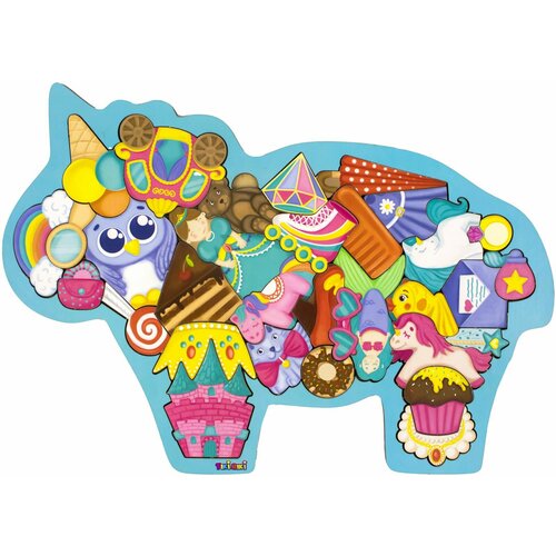 Развивающая игра-головоломка KoroBoom Единорог деревянная логическая рамка-вкладыш фигурный пазл для принцессы игрушка для девочек 449₽