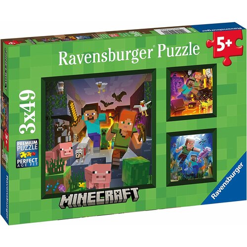 Ravensburger. Пазл карт. 3x49 арт.05621 Майнкрафт биомы