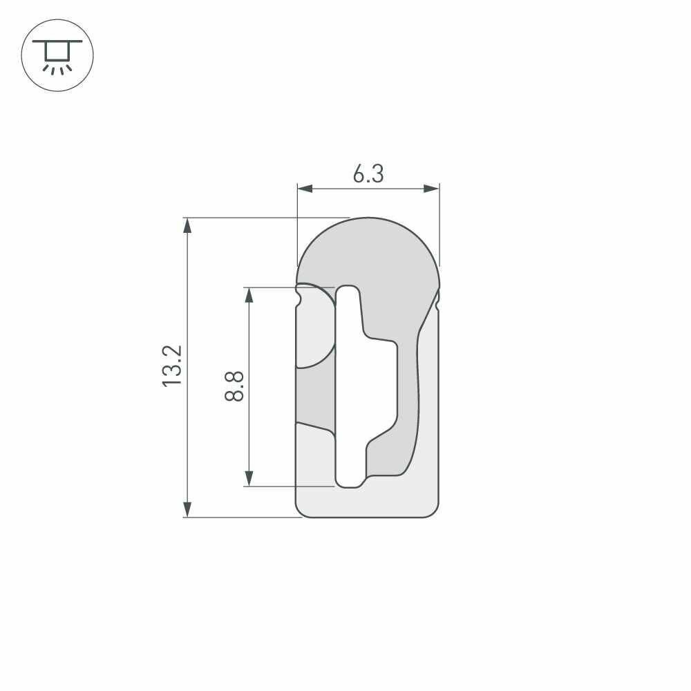 Силиконовый профиль WPH-FLEX-0613-SIDE-S8-5m WHITE (Arlight, Силикон) 040265 — фото 1