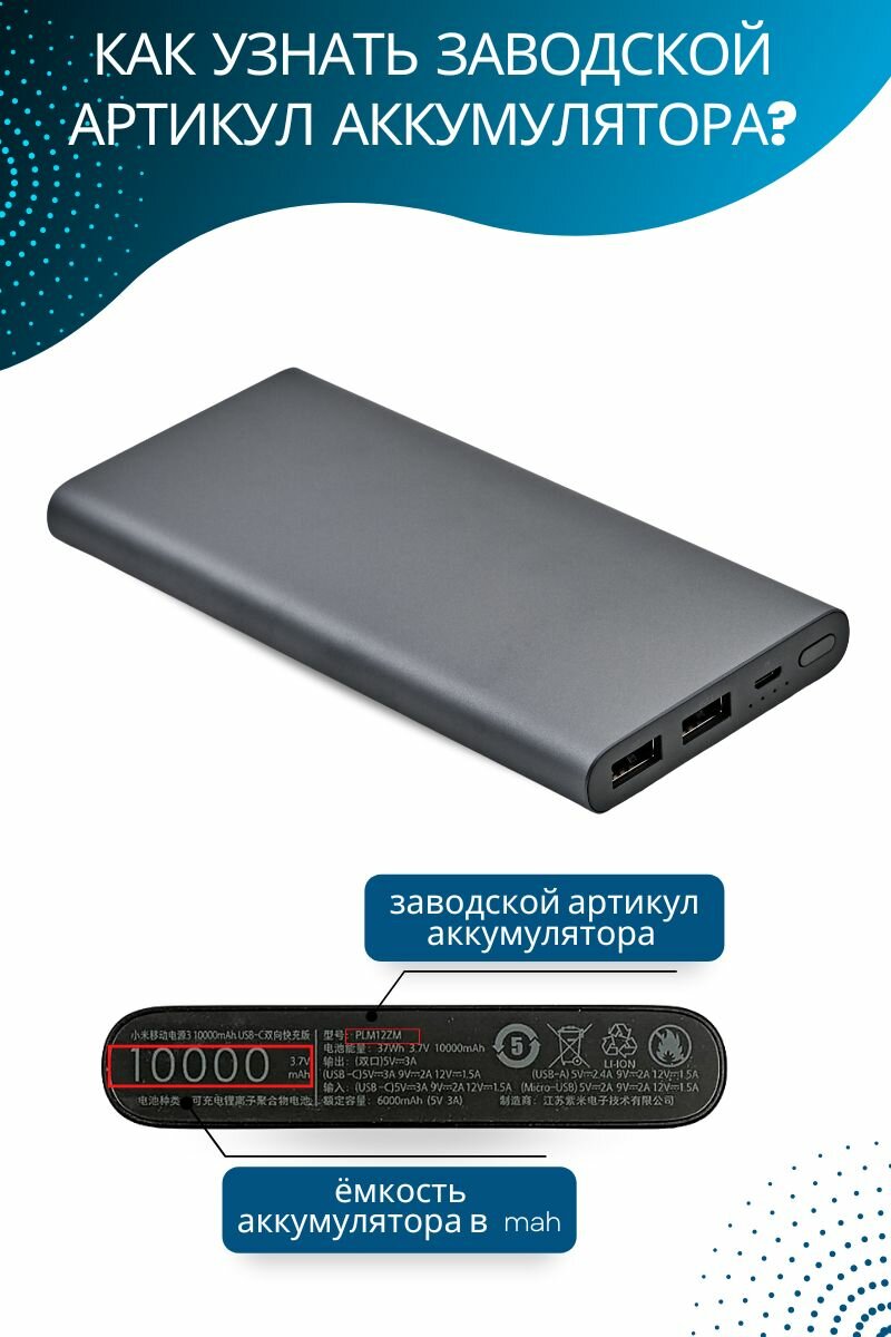 Силиконовый чехол для внешнего аккумулятора Xiaomi Mi Power Bank 3 10000 мА*ч (PLM12ZM), голубой