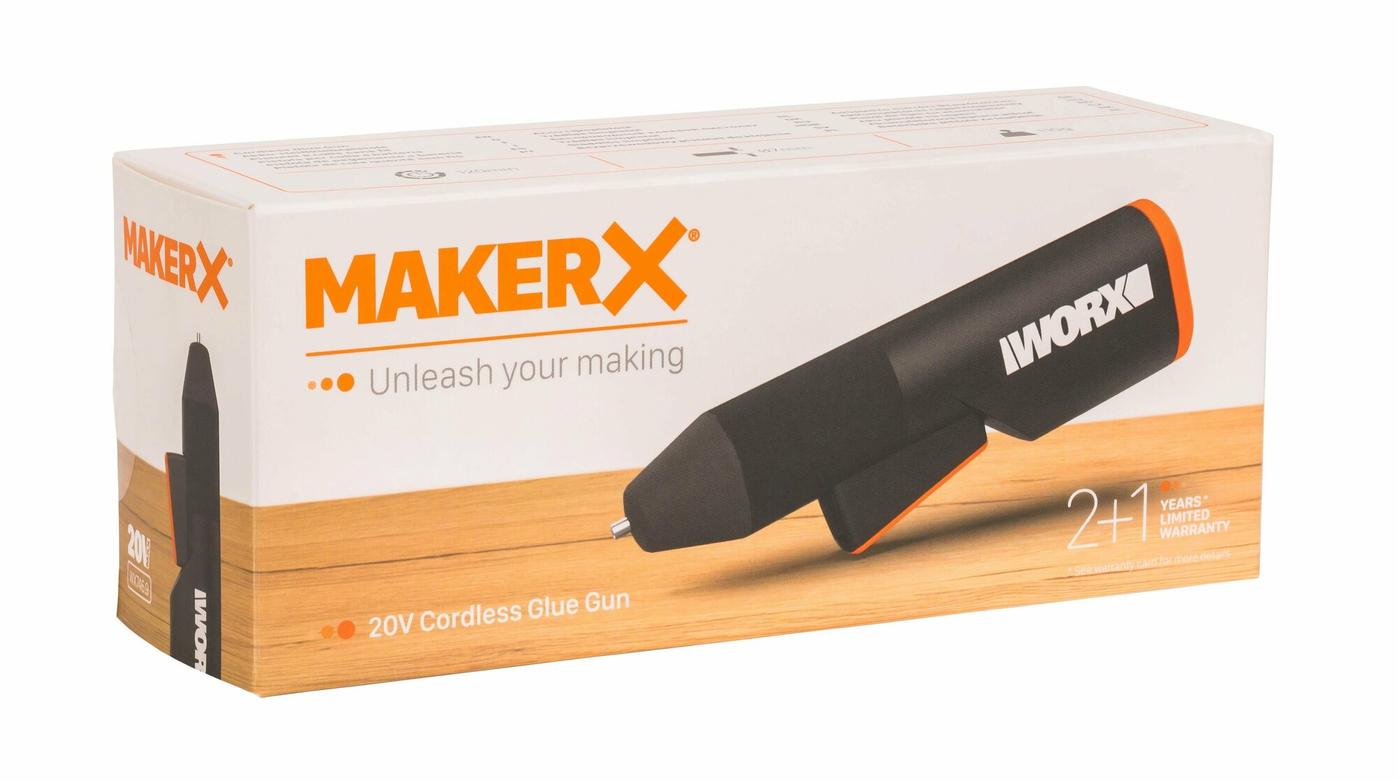 Аккумуляторный клеевой пистолет Worx MakerX WX746.9, 20 В, без АКБ и ЗУ - фотография № 9