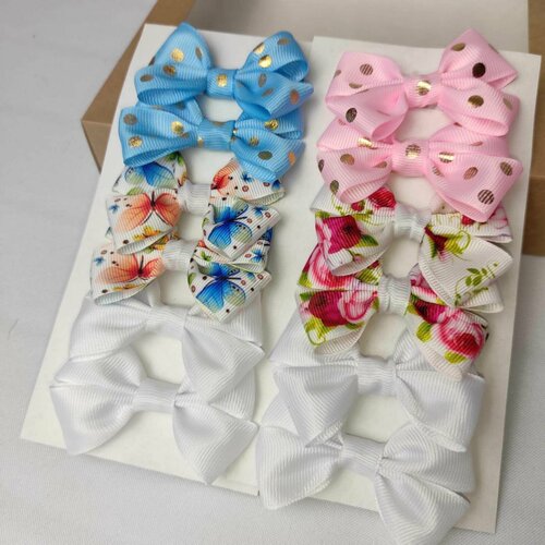 Бантики для волос на резинке 12 шт, в детский сад и школу
