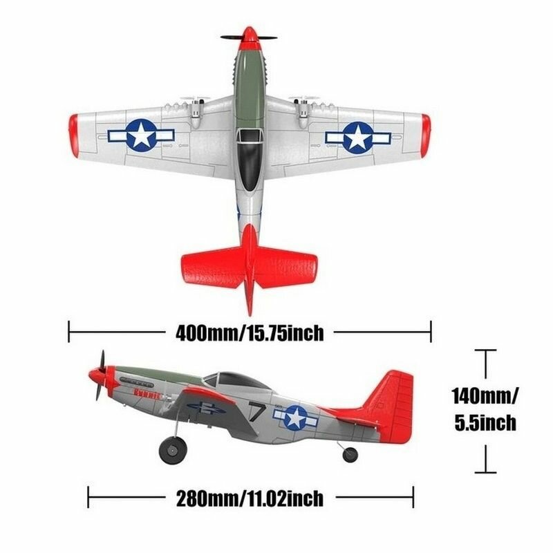 Радиоуправляемый самолет Volantex RC Mustang 400мм (синий) 24G RTF - EXA76203R